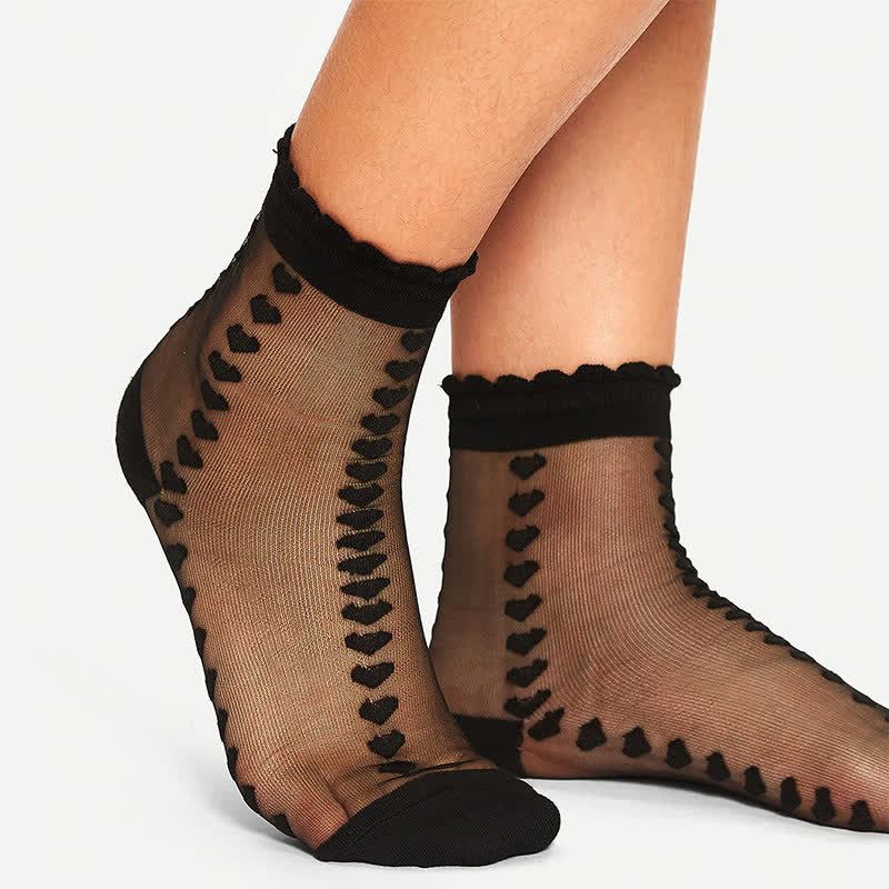 Sheer Heart Quarter Socks(4 Pairs) - image 2