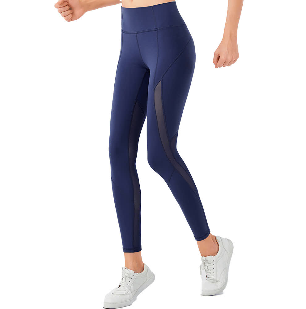 Sculpt Mesh Yoga Leggings - Blue - XL - image 1