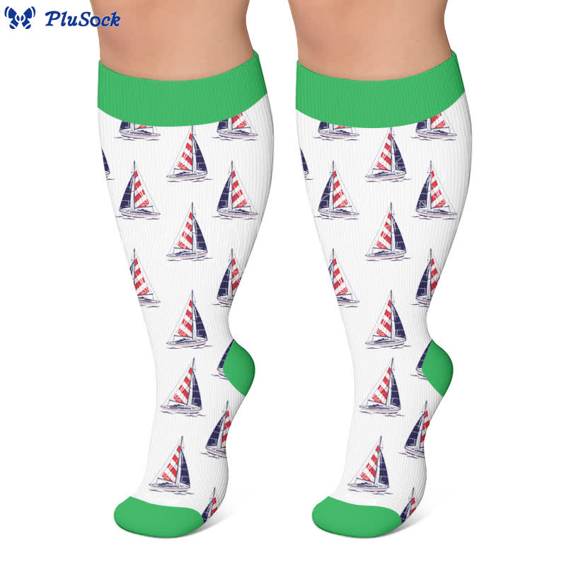 Plus Size Flag Colors Compression Socks - image 5