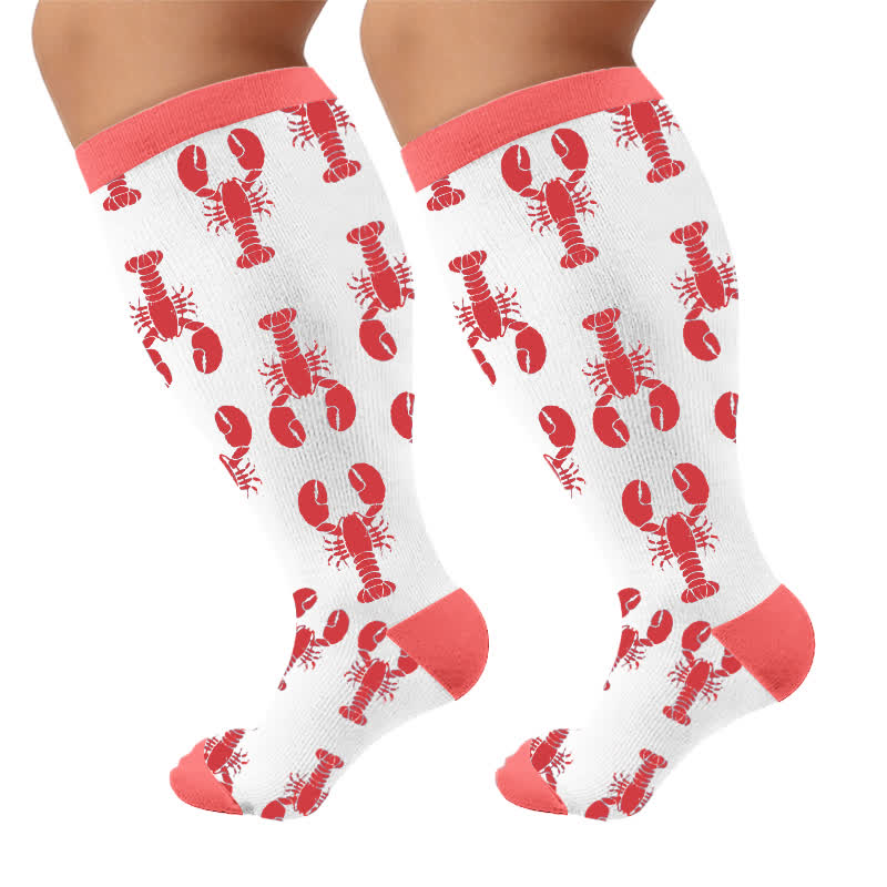 Plus Size Flag Colors Compression Socks - Pink(1 Pair) - 4XL - image 9