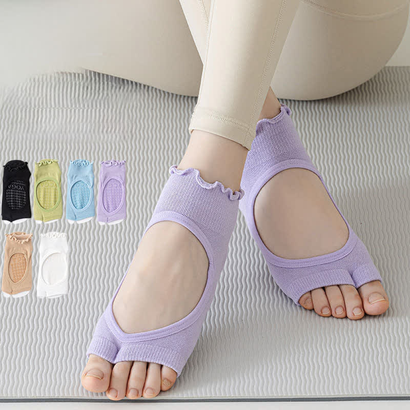 Cotton Open Toe Grip Quarter Socks(5 Pairs) - image 0