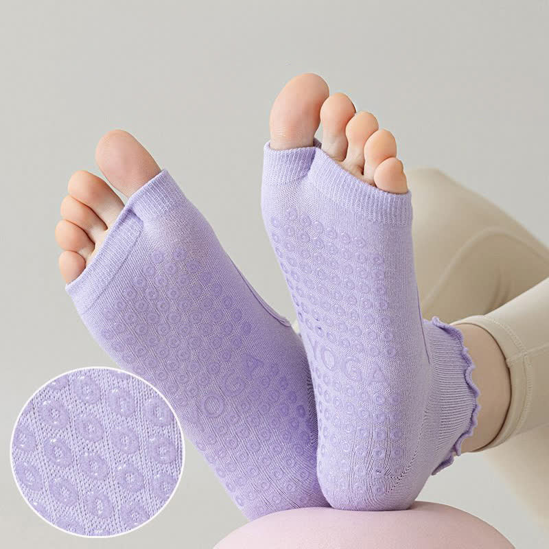 Cotton Open Toe Grip Quarter Socks(5 Pairs) - image 4