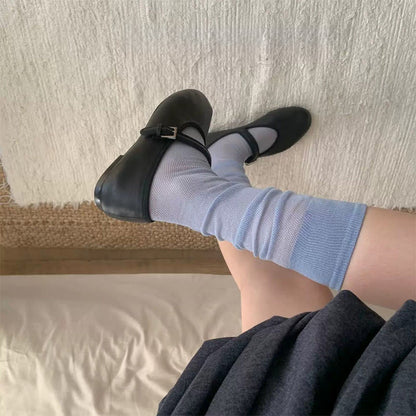 Japanese Cotton Tabi Quarter Socks(4 Pairs) - Blue - EU37-40(US4-7) - image 2