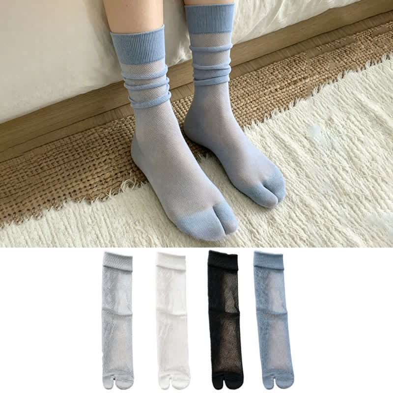 Japanese Cotton Tabi Quarter Socks(4 Pairs) - Multicolor - EU37-40(US4-7) - image 0