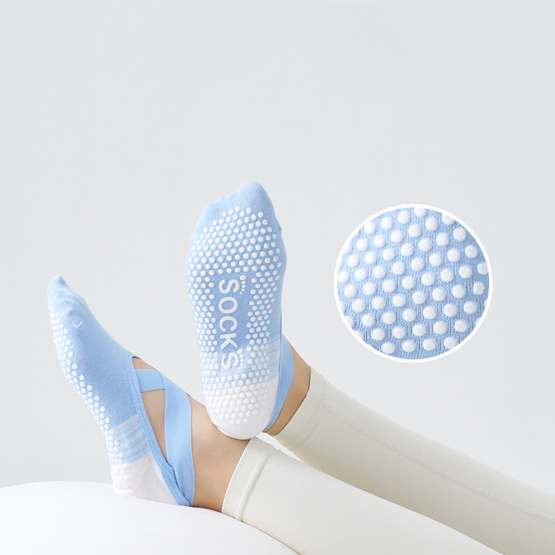 Cross Strap Grip Crew Socks(3 Pairs) - image 2