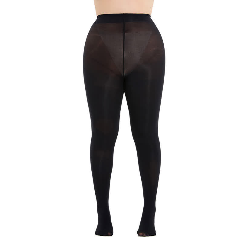 Shaping High Waist Pantyhose(3 Pairs) - Black - 3XL-4XL - image 6