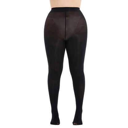 Shaping High Waist Pantyhose(3 Pairs) - Black - 3XL-4XL - image 6