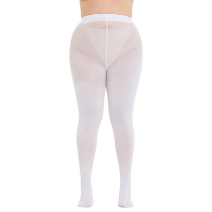 Shaping High Waist Pantyhose(3 Pairs) - White - 3XL-4XL - image 4