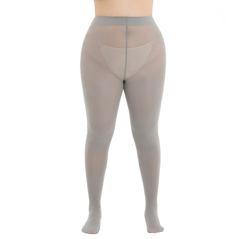 Shaping High Waist Pantyhose(3 Pairs) - Grey - 3XL-4XL - image 7