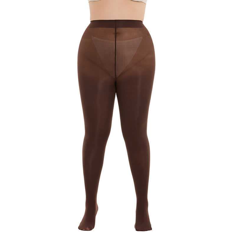 Shaping High Waist Pantyhose(3 Pairs) - Coffee - 3XL-4XL - image 10