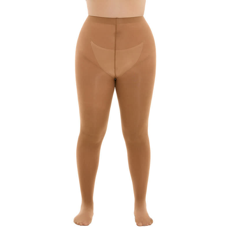 Shaping High Waist Pantyhose(3 Pairs) - Caramel - 3XL-4XL - image 11