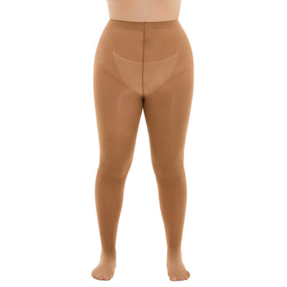 Shaping High Waist Pantyhose(3 Pairs) - Caramel - 3XL-4XL - image 11