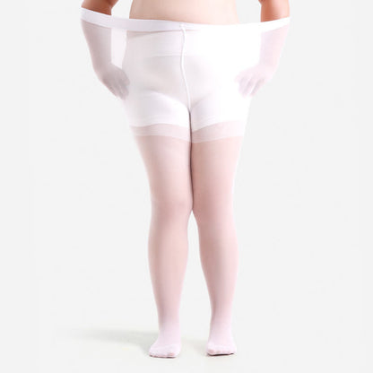 High Waist Shaping Pantyhose(3 Pairs) - White - 4XL - image 5