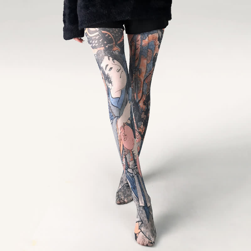Butterfly Print Daily Wear Pantyhose - G - One Size - image 6