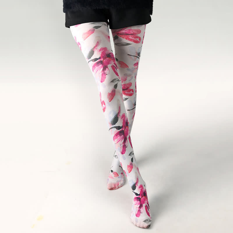 Butterfly Print Daily Wear Pantyhose - B - One Size - image 1
