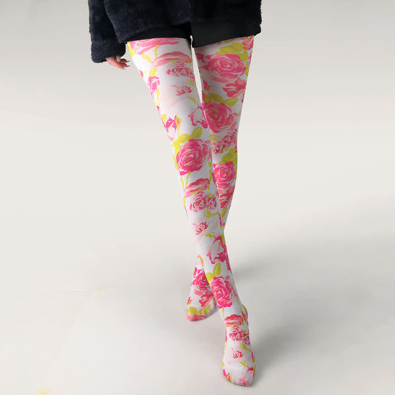 Butterfly Print Daily Wear Pantyhose - E - One Size - image 4
