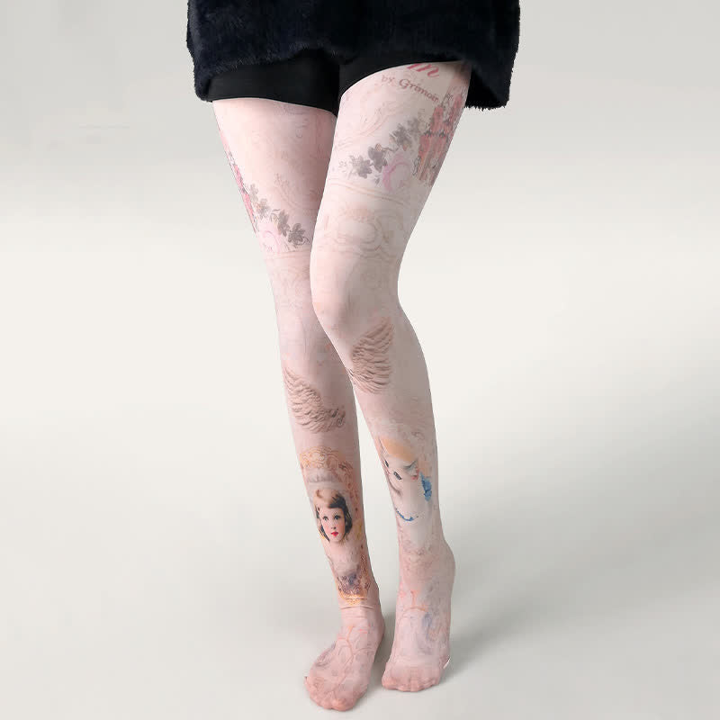Butterfly Print Daily Wear Pantyhose - F - One Size - image 5