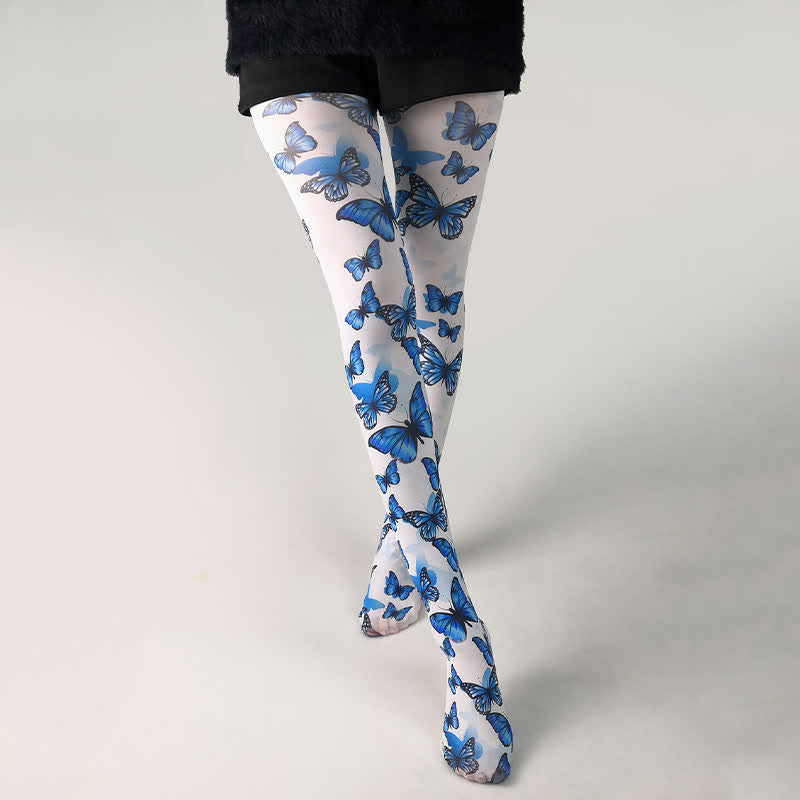 Butterfly Print Daily Wear Pantyhose - A - One Size - image 0