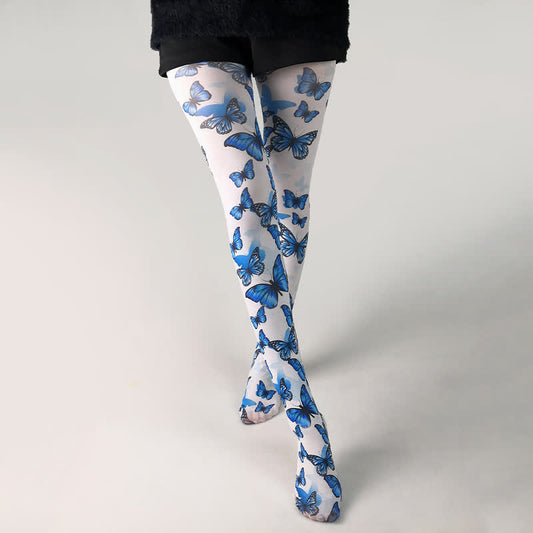 Butterfly Print Daily Wear Pantyhose - A - One Size - image 0
