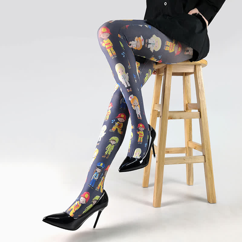Butterfly Print Daily Pantyhose - C - One Size - image 2