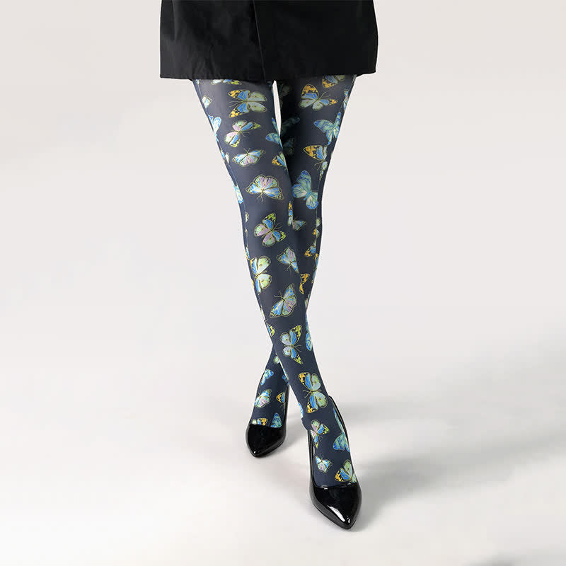 Butterfly Print Daily Pantyhose - F - One Size - image 0