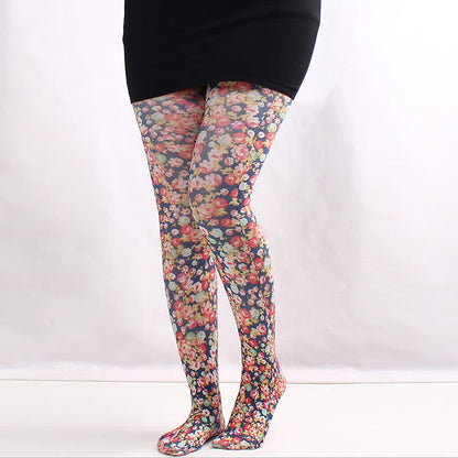 Floral Statement Pantyhose - D - One Size - image 3