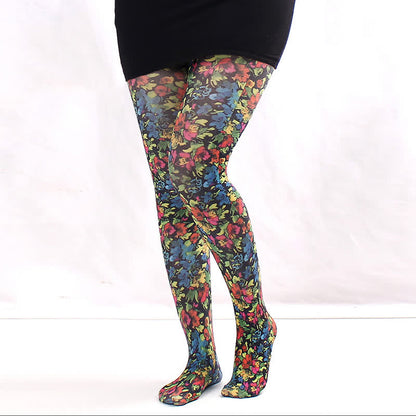 Floral Statement Pantyhose - E - One Size - image 4