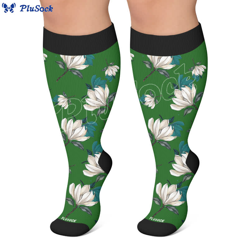 Plus Size Magnolia Floral Compression Socks - image 7