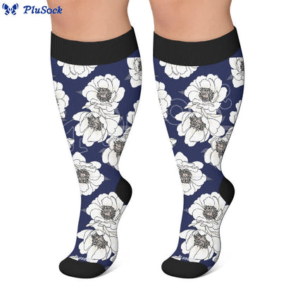 Plus Size Magnolia Floral Compression Socks - image 6