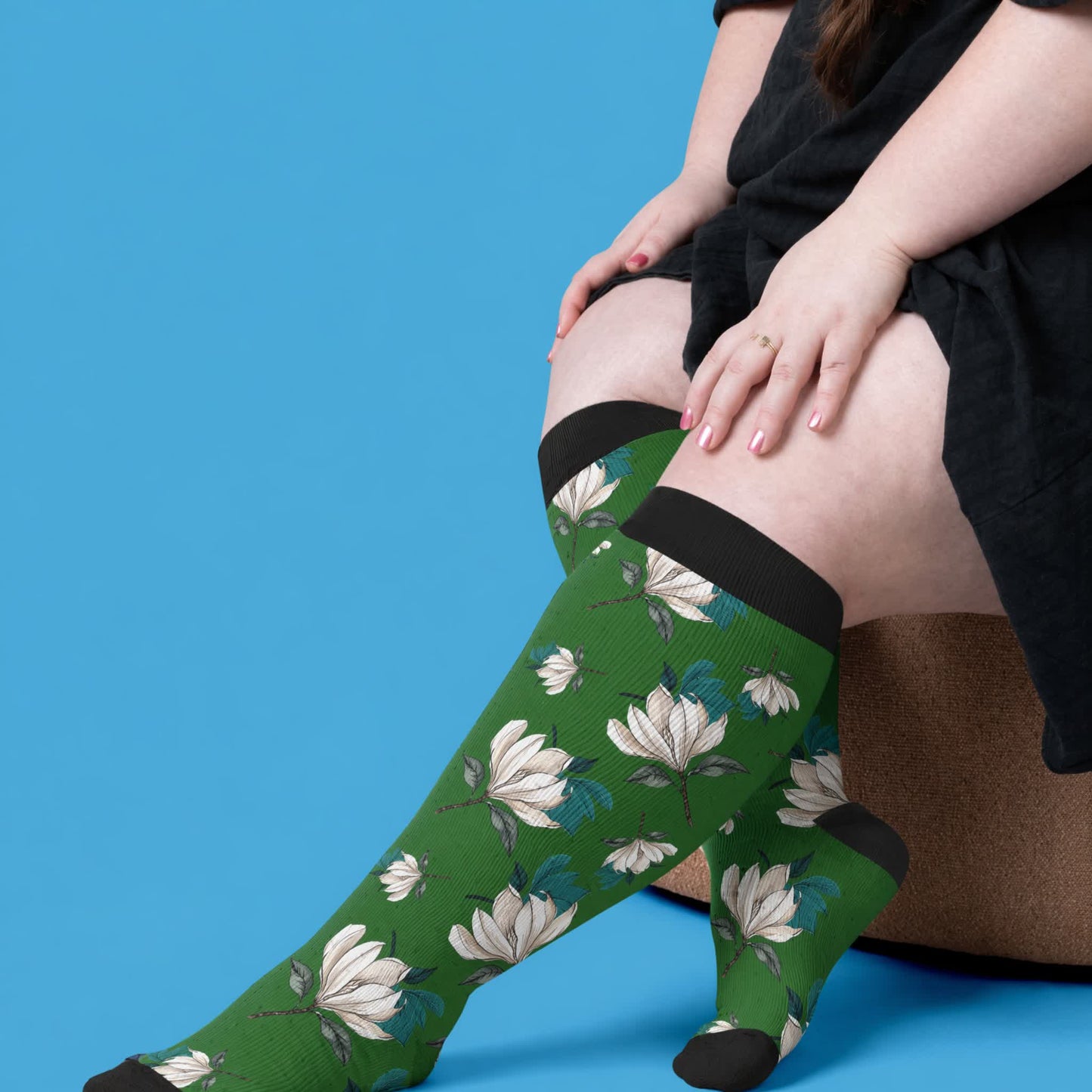 Plus Size Magnolia Floral Compression Socks - image 3