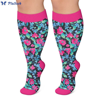 Plus Size Tropical Floral Compression Socks - image 9