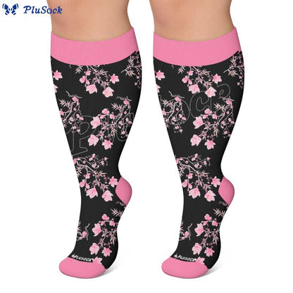 Plus Size Floral Print Compression Socks - image 7