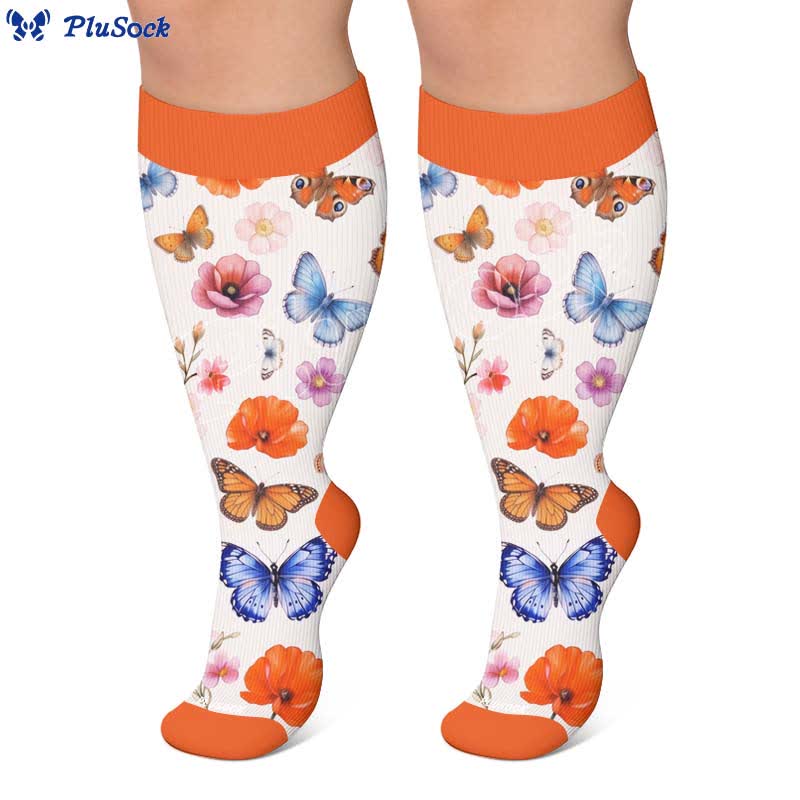 Plus Size Floral Print Compression Socks - image 5