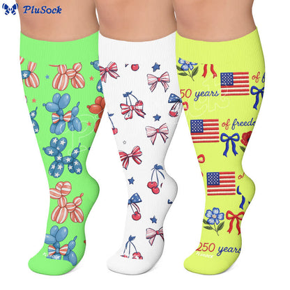 Plus Size Independence Balloons Compression Socks - image 0
