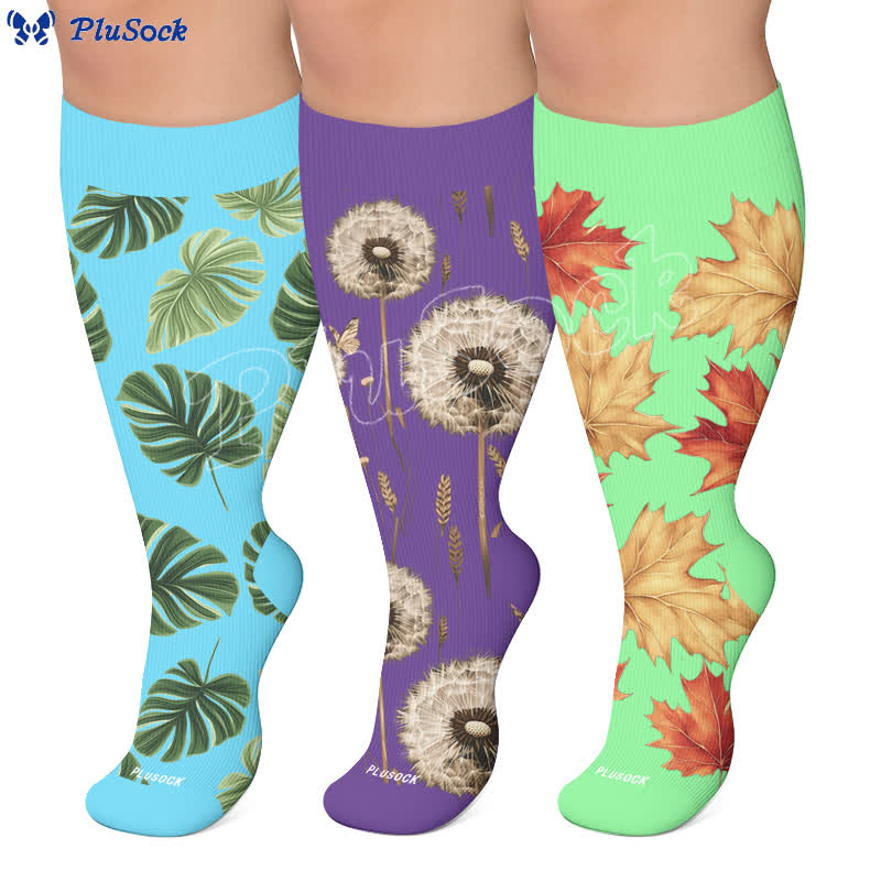 Plus Size Botanical Compression Socks - image 0