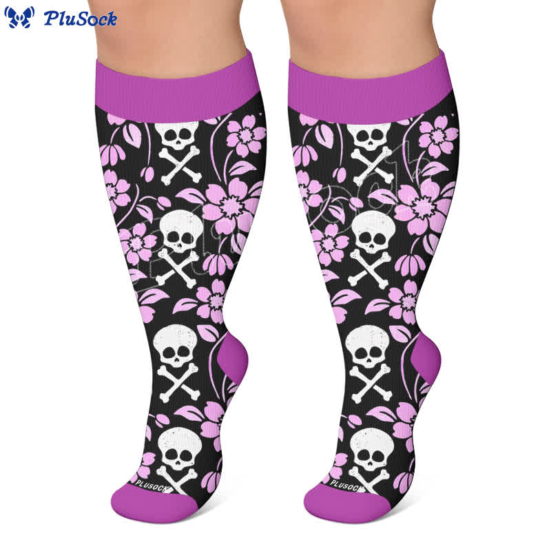 Plus Size Skull Dark Compression Socks - image 7