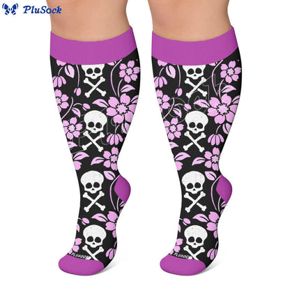 Plus Size Skull Dark Compression Socks - image 7