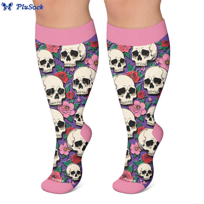 Plus Size Skull Dark Compression Socks - image 6