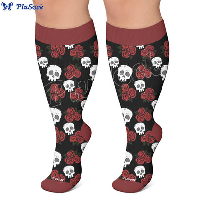 Plus Size Skull Dark Compression Socks - image 5