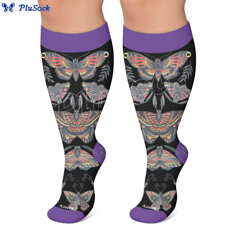 Plus Size Dark Butterfly Compression Socks - image 6