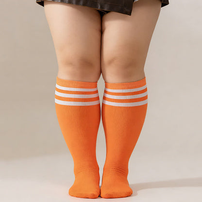 Striped Breathable Knee High Socks (3 Pairs) - image 4