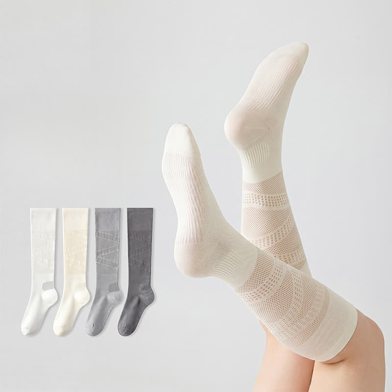 Mesh Stripe Compression Socks(2 Pairs) - image 0