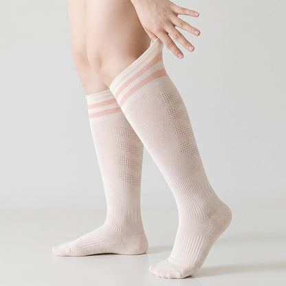 Mesh Stripe Compression Socks(2 Pairs) - Pink - EU36-39(US3-6) - image 2