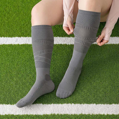 Mesh Stripe Compression Socks(2 Pairs) - Dark Grey - EU36-39(US3-6) - image 4
