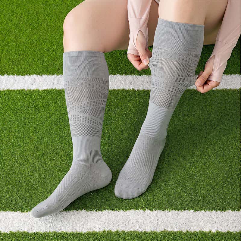 Mesh Stripe Compression Socks(2 Pairs) - Light  Grey - EU36-39(US3-6) - image 3