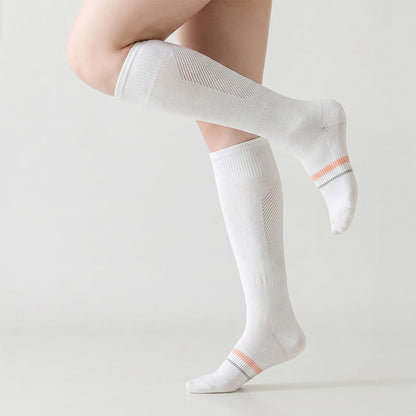 Striped Sport Compression Socks(2 Pairs) - White-C - EU36-39(US3-6) - image 4