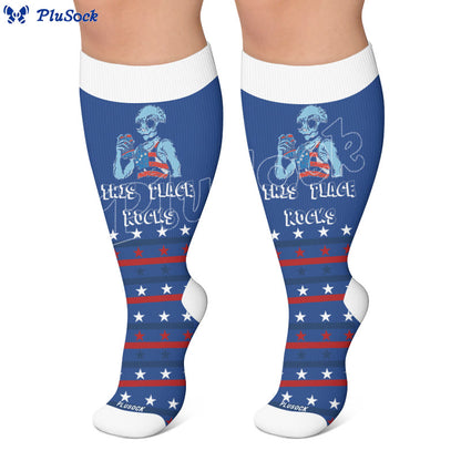 Plus Size Firework Stripe Compression Socks - image 6