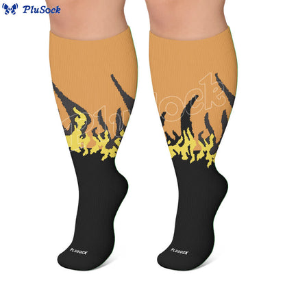 Plus Size Flame Colorblock Compression Socks - image 7
