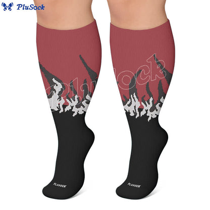 Plus Size Flame Colorblock Compression Socks - image 5