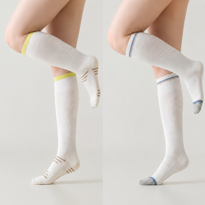 Striped Sport Compression Socks(2 Pairs) - White-D+White-E - EU36-39(US3-6) - image 8